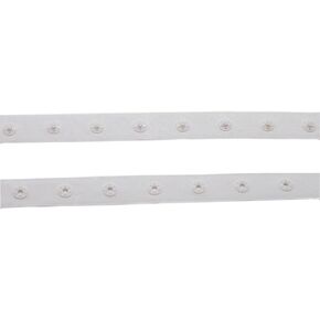 5Yards Plastic Snap Button Press Stud Polyester Tape Trim for Sewing DIY Accessories (White Color)