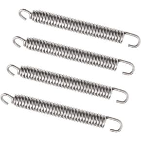 SING F LTD 4pcs 3.15 Inch Motorcycle Expansion Chambers Manifold Link Pipe Steel Swivel Springs 4pcs Motorcycle Exhaust Pipe