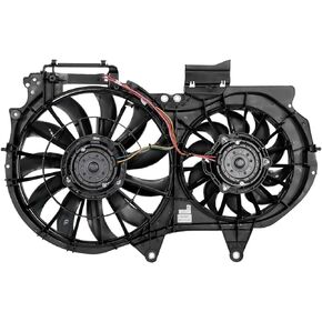 DNA MOTORING OEM-RF-0293 Factory Style Radiator Cooling Fan Assembly Cooling Efficiency Improved Direct Replacement [Compatible with 2002-2008 A4 1. 8T 2. 0T], Black