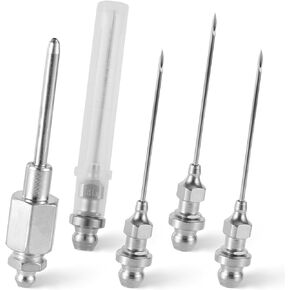 4pcs Grease Needle Nozzle, Bearing Grease Injector Needle with NPT Threaded Narrow Needle Grease Adapter Grease Nozzle Tip for Injecting Grease Dispenser Fitting Tool into Small and Confined Spaces