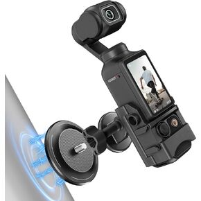 Tomat Magnetic Camera Mount Stand Base for DJI Osmo Pocket 3/2 for Insta360X4/X3/GO 3 for GoPro Hero 12/11/10 series Camera Accessories, Aluminum Stable Bracket Non-Slip Support Adapter with 1/4 Screw