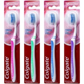 Colgate Wave Gum Comfort Toothbrush, Ultra Soft Compact Head, Colors Vary, 4-pack