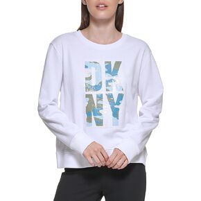 DKNY Women's Sequin Logo Easy Sportswear Sweatshirt