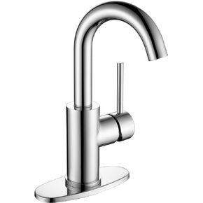 Bar Faucet Single Hole, Jodulos Brushed Nickel Stainless Steel Single Handle Bar Sink Faucet with Deck Plate and Supply Lines, Mini Bar Prep Sink Faucet 1 Hole, Satin Nickel Vanity Faucet JU1100-BN
