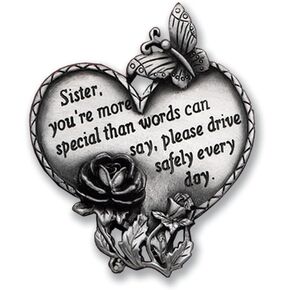 Cathedral Art (Abbey & CA Gift) Cathedral Art Heart Visor Clip, Sister