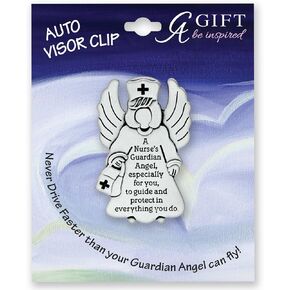 NURSE - GUARDIAN Angel - Auto VISOR CLIP - RN LPN CNA Nursing STUDENT Protect - Inspirational GIFT