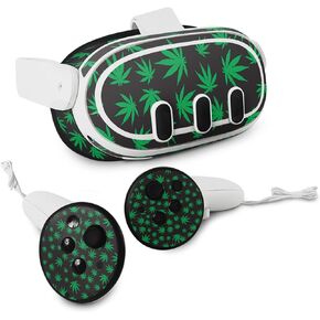 MightySkins Skin Compatible with Meta Quest 3 - Marijuana | Protective, Durable, and Unique Vinyl Decal wrap Cover | Easy to Apply, Remove, and Change Styles