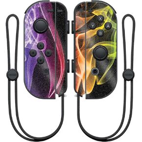 MightySkins Glossy Glitter Skin for Nintendo Joy-Con Controller - Bright Smoke | Protective, Durable High-Gloss Glitter Finish | Easy to Apply, Remove, and Change Styles | Made in The USA