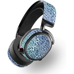 MightySkins Carbon Fiber Skin for SteelSeries Arctis Pro Wireless - Carved Blue | Protective, Durable Textured Carbon Fiber Finish | Easy to Apply, Remove, and Change Styles | Made in The USA