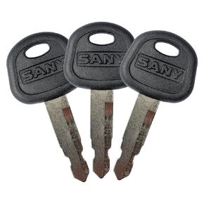 60266568 60022654 Ignition Keys Replacement for SANY 55 65 75 215 235 Excavator Bulldozers Graders Loader (3 Pack)