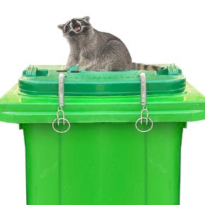 Trash Can Locks for Animals cans to Stop Raccoons, Pets, and Wind. Provides a Secure Grip, preventing Animals from Lifting The lid and Scattering Litter Everywhere（2-Pack）