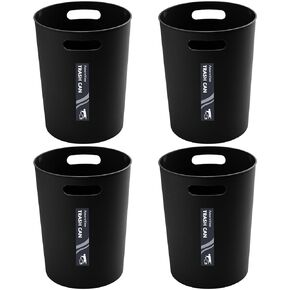 4 Pack Small Trash Can for Bathroom - 3 Gallon/12-Liter Wastebasket, Round Plastic Garbage Container Bin for Bedroom Office.