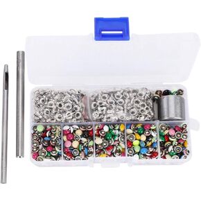 380 Set Leather Rivets, 6mm Colorful Round Mushroom Rivets with Fastener Tools for DIY Clothes, Shoes, Bags Decoration