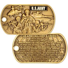 U.S. Army Soldiers Creed Dog Tag with Chain