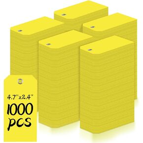 1000 Pieces 4 3/4" x 2 3/8" Plastic Shipping Tags Green Labeling Tags Waterproof Hang Tags with Reinforcement Hole Writable Luggage tag Loops for Equipment Car Parts