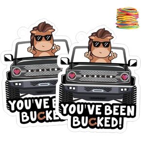 You've Been Bucked | Buck Buck Bronco | Buck Yeah Bronco Tags | Buck Bronco Tag Attach To Plastic Bronco Horse Figurine | 35 Pack | 2.7x3.5 inch Size