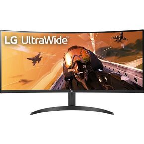 LG 34WR55QC-B 34" Curved UltraWide WQHD HDR 10 100Hz Monitor with USB Type-C, 3440x1440 Curved Display, 100Hz Refresh Rate, AMD FreeSync, Borderless Design