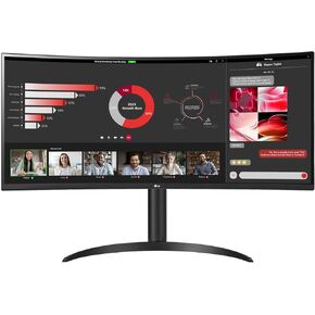 LG 34WR55QC-B 34" Curved UltraWide WQHD HDR 10 100Hz Monitor with USB Type-C, 3440x1440 Curved Display, 100Hz Refresh Rate, AMD FreeSync, Borderless Design in Kuwait