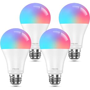 meross Smart Light Bulb, Smart WiFi LED Bulbs Compatible with Apple HomeKit, Siri, Alexa, SmartThings, Dimmable E26 Multicolor 2700K-6500K RGBWW, 900 Lumens 60W Equivalent 2 Pack