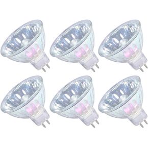 MR16 Halogen Bulbs 35W 12V GU5.3 Spotlight 36° Warm White Dimmable Bin-Pin Base MR16 Bulbs with Clear Glass Cover 6 Pack