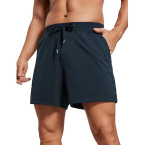 CRZ YOGA Men's Four-Way Stretch Workout Shorts - 5" Soft Durable Casual Athletic Shorts with Pocket Gym Running Hiking