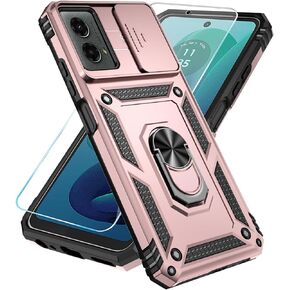 SunStory for Motorola Moto G 5G 2024 Case with HD Screen Protector & Slide Camera Cover & Kickstand, Motorola Moto G 5G 2024 Phone [Military-Grade] Case for Moto G 5G 2024 (Black)