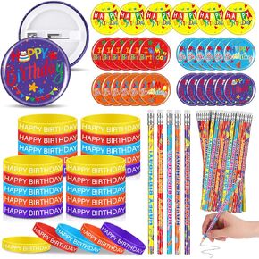 90 Pcs Red Ribbon Week Party Favors Set Include 30 Pencil 30 Wristband 30 Badge Button for Reward First Day Back Birthday Red Ribbon Week Party Supply