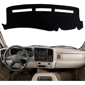 Dash Mat Cover Custom Fit for Chevy Chevrolet Silverado/GMC Sierra Truck 1999-2006, Compatible with Chevy Suburban Tahoe Avalanche/GMC Yukon SUV 2000-2006 Accessories (Black Rim)