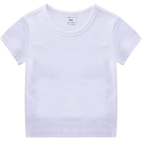 Toddler Baby Boys Girls Solid Color Short Sleeve T-Shirts Casual Crewneck Tops Tees Shirts Summer Clothes