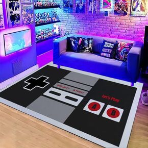 Large Gamer Rug Area Rugs Game Printed Carpets for Game Room Decor Gamer Boys Bedroom Decor 3D Printed Player Home Decor Non-Slip Crystal Floor Mat,Video Game Rug Retro Gamepad(19.7x31.5inch)