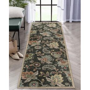Vintage Floral Small Kitchen Rug,2x3 Rug Non Slip, Washable Paisley Design Door Rugs for Entryway Indoor,Non Shedding Kitchen Sink Throw Carpet for Bathroom Laundry, Beige Ivory