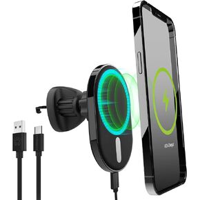 MagSafe Magnetic Wireless Fast Charging Car Air Vent Phone Holder Mount [Hands Free -Easily Install] High Speed Charger for iPhone 15,14,13,12 [Black]