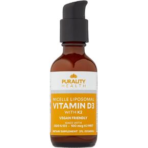 Vitamin D3 with K2 Liquid Supplement, Vegan, Micelle Liposomal Enhanced Absorption, Non-GMO, 30 Day Supply