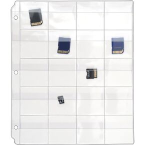 StoreSMART - 20 Pocket 3-Ring Binder Pages with Flaps - SD/Memory Cards - 10-Pack - VH1173F-10