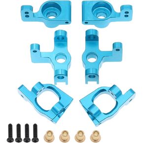 6PCS Metal Front Steering Cup&C seat&Rear Wheel hub Compatible with WLtoys Compatible with WLtoys 1/14 144010 144001 144002 1/12 124016 124017 124018 124019 RC Car Upgrade Parts (Black)