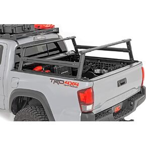 Rough Country Aluminum Bed Rack for 2005-2022 Toyota Tacoma - 73109,Black