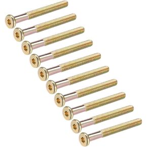 Uxcell M8x75mm مسامير الأثاث عرافة المقبس آلة مسامير الزنك مطلي السحابات البراغي نصف الموضوع الكربون الصلب 10 قطعة