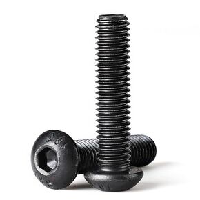 M3-0.5 x 20mm Button Head Socket Cap Screws Bolts, Black Oxide Finish, 10.9 Grade Alloy Steel, Allen Socket Drive, Metric Machine Fully Threaded, Quantity 100PCS