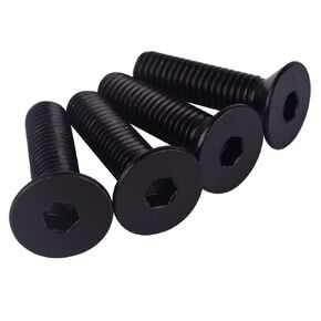 #8-32 x 3/4" Flat Countersunk Head Screws Socket Cap Bolts, Full Machine Thread, Allen Hex Drive, 304 Stainless Steel 18-8, Black Exterior Finish, 30Pcs
