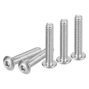 5/16-18x1/2 Button Head Socket Cap Screws - 50Pack - Good for Machine - 304 Stainless Steel 18/8 - Hex Drive Full Thread UNC Fasteners