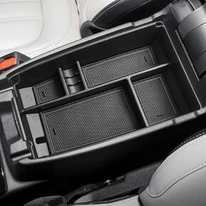 Center Console Organizer Tray Compatible with Ford Escape 2020-2024/Bronco Sport 2021-2024 Accessories, Insert Container ABS Secondary Armrest Storage Box (Not for U725 2-Door), Black