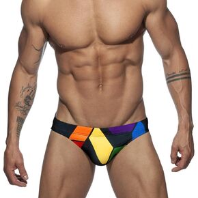 Mens Swim Briefs Sexy Swimwear Bikini Fashion Low Rise Surfing Briefs with Bulge Removable Pad