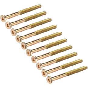 uxcell M8x75mm Furniture Screw Hex Socket Machine Screws Zinc Plated Fasteners Bolts Half Thread Carbon Steel 10Pcs