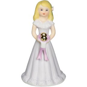 Enesco Growing Up Girls “Blonde Age 8" Porcelain Figurine, 4.5" White