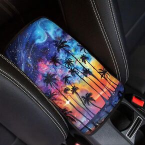 Dreaweet Aztec Car Center Console Armrest Cover Pad,Boho Car Accessories Center Console Armrest Cushion for Vehicle,Car Armrest Cover Black