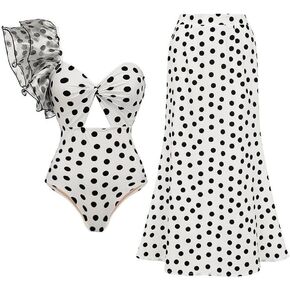 IBAKOM One Piece Swimsuit for Women with Matching Swim Long Skirt Sexy Push Up Bathing Suits Two Pieces Bikini Set