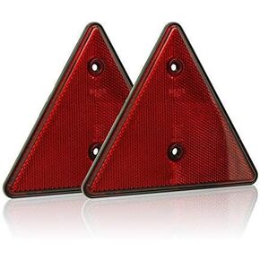Tail Rear Back Marker Indicator Triangle Automotive Reflectors for Car Van Truck Trailer - White - Pack of 2