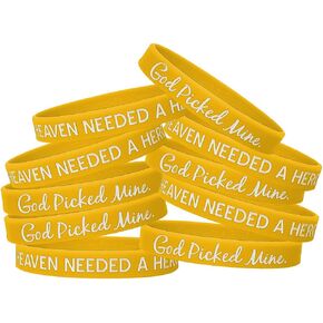 Fight Like a Girl Heaven Needed a Hero God Picked Mine Silicone Wristband Bracelet (10 Pack)