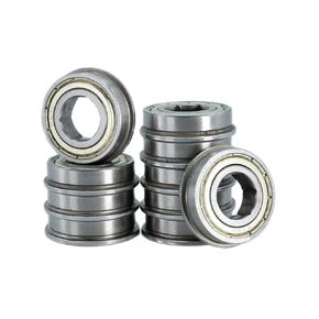 Flanged Hex Bore Precision Ball Bearings 1/2" Hex ID x 1-1/8" OD x 5/16" WD for Garden Tools, Electric Toys & Tools, Wheels, etc. (Pack of 5)