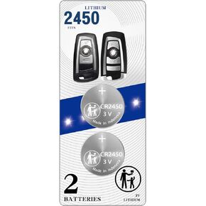 Replacement for BMW (2009-2018)(2Pack) CR2450 Remote Smart Key Fob Battery Key case Shell for 2, 3, 5, 6, 7 Series, X3, X4, etc. 320i 320xi 328xi 335i 335xi F22 F45 F46 528i 528xi 535xi 550i 550xi F32